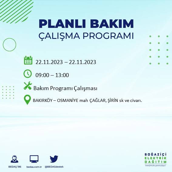 İstanbul'un bu ilçelerinde yaşayanlar dikkat: Saatlerce sürecek elektrik kesintisi için hazır olun 9